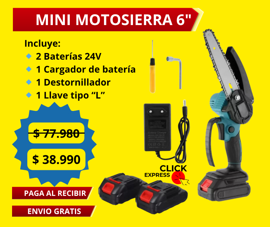 Mini Motosierra Eléctrica de 6 Pulgadas