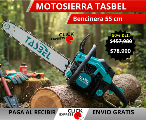 MOTOSIERRA 5.800 BENCINERA TASBEL 55Cm